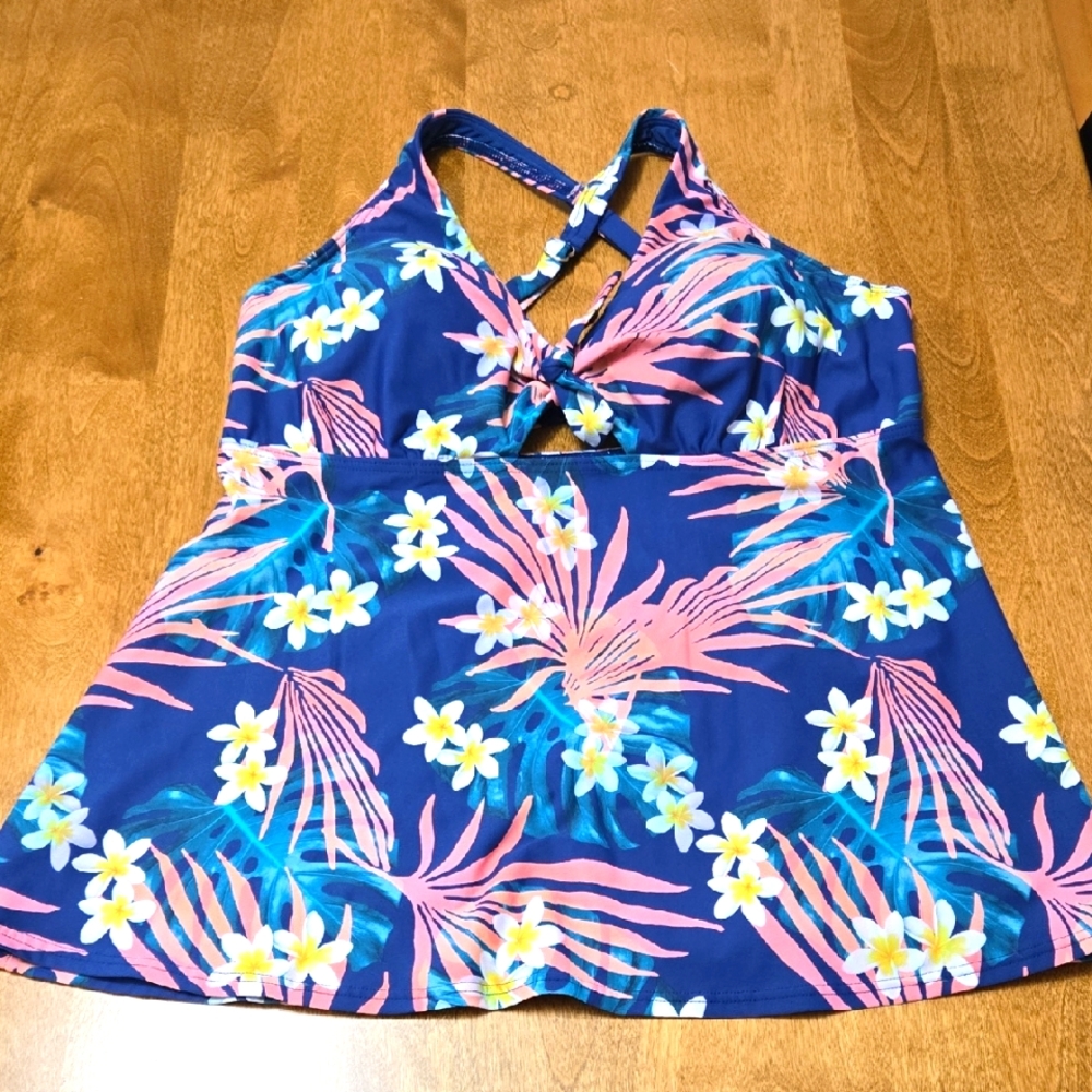 Birdsong Tie Front Tankini Top, 36D